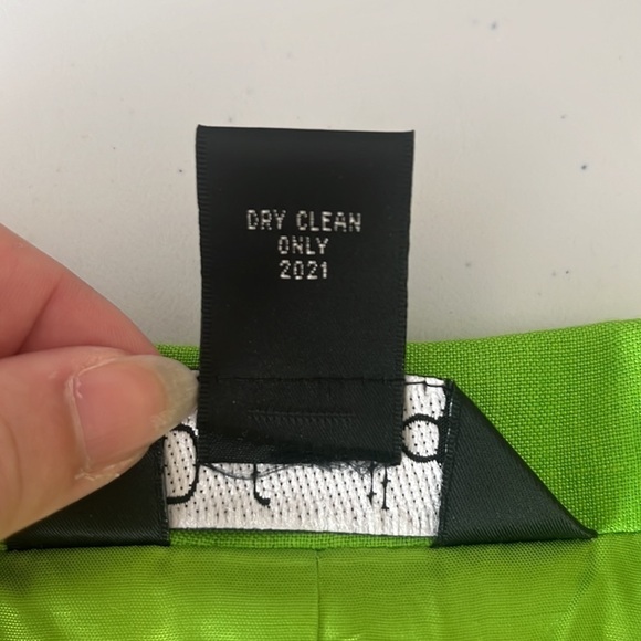 NWT Rafaella Lime Green Linen Blend Shoulder Pad Jacket Size 8 - Picture 7 of 7